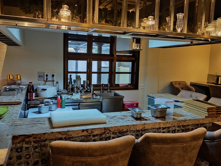 Chef AVR's professional kitchen setup and workspace